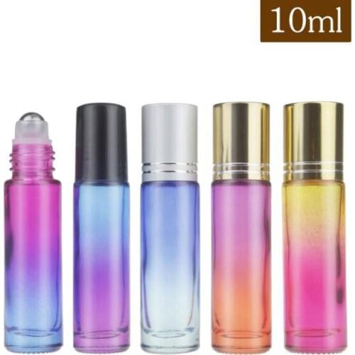 10ml Gradient Thick Glass Essential Oil Bottle Roll On Perfume Bottle 100pcs/lot