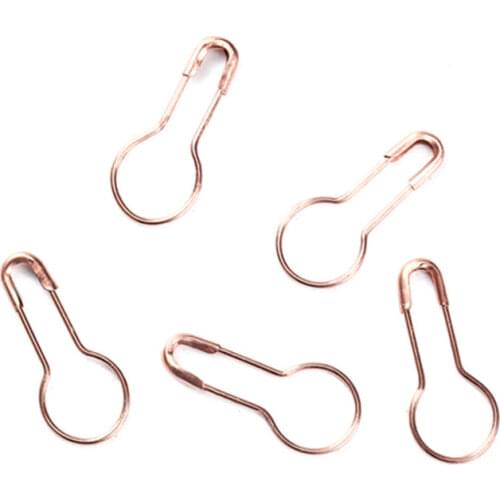 100pcs Copper Knitting Stitch Markers Safety Pin Brooches Findings Flask Gourd Bulb Shape DIY Craft Supplies Sewing Accessories