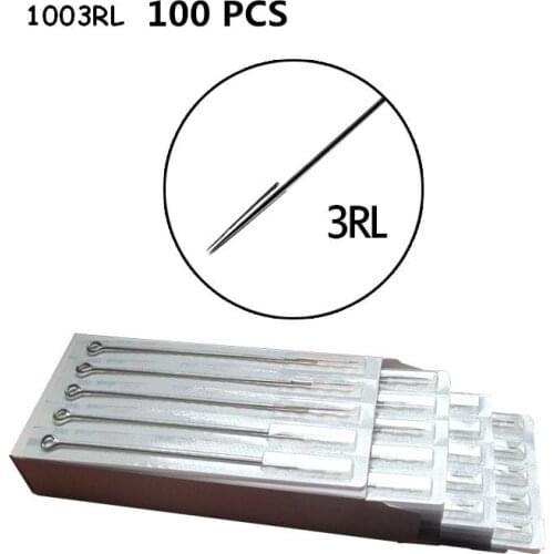 100pcsx 3RL Disposable Sterilized Tattoo Needles Round Liner Needles For tattoo grip tattoo tips