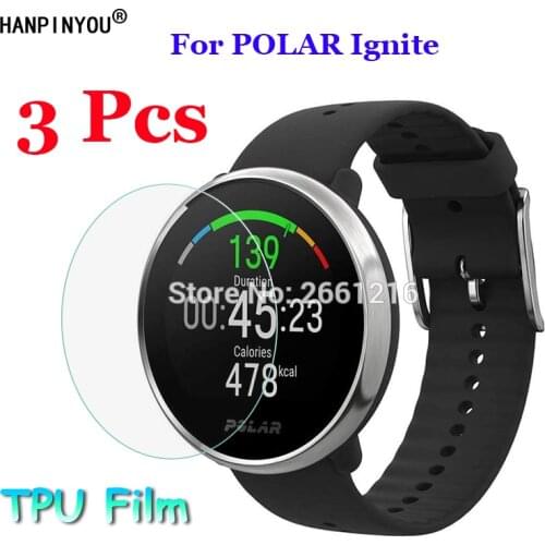 3 Pcs/Lot For POLAR Ignite GPS Sports Smart Watch Soft TPU Protective Film Screen Protector (Not Tempered Glass)