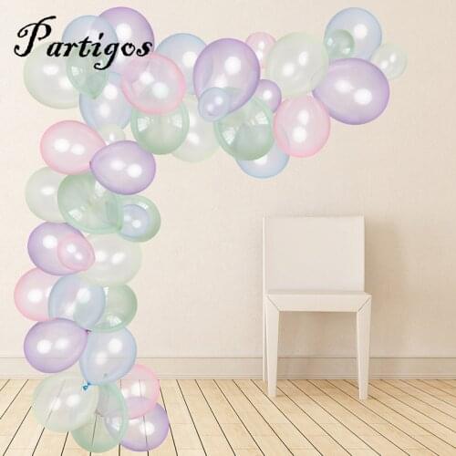 50/100PCS 10inch no wrinkle Crystal Bubble Balloons birthday Party Decor Transparent Clear Bobo Balloon Garland Wedding Supply