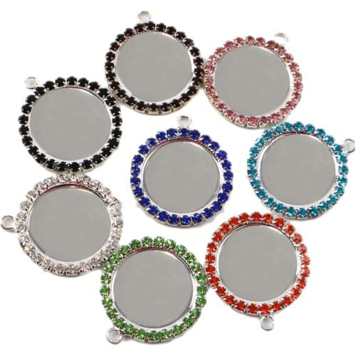 David accessories 25pcs/lot Rhinestone Pedestal Flat Bottlecaps DIY Hairbow Pendant Craft Jewerly Necklace Accessories,25Yc2265