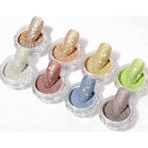 12 Color Nail Crystal Flashed Powder Nail Diamond Powder Flash Glitter Shiny Pigment Holographic Glass Micro Drill Nails Art