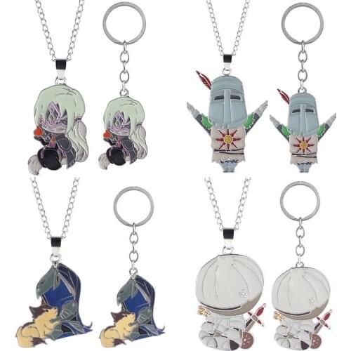 Newest Game Dark Souls Solaire of Astora Fire Keeper Siegward of Catarina Artorias Alloy Keychain Keyring Necklace Jewelry