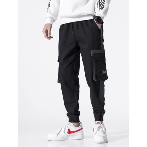 Pocket Track Pants Fashion 2019 Harem Joggers Men High Fashion Urban Streetwear Hip Hop Slim Fit Trousers