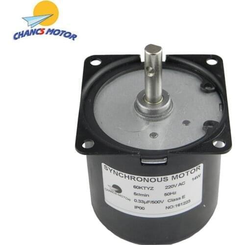 CHANCS 60KTYZ Synchronous Gear Box Motor AC 220V 5/6RPM CW/CCW Controllable Direction 14W For Electrical Movement