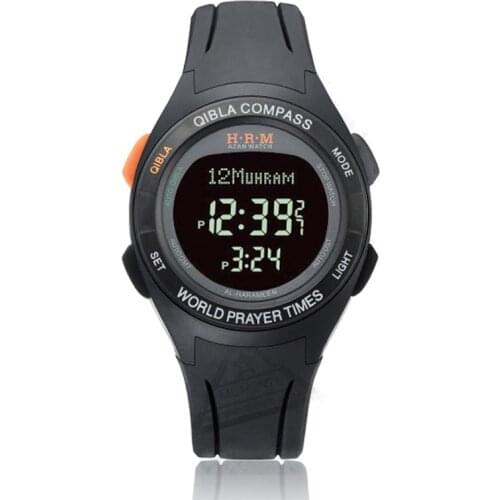 Azan Watch with Qibla Compass and Prayer Alarm for Musilm Adhan Wrist Clock Islam Waterproof Quality Guarantee