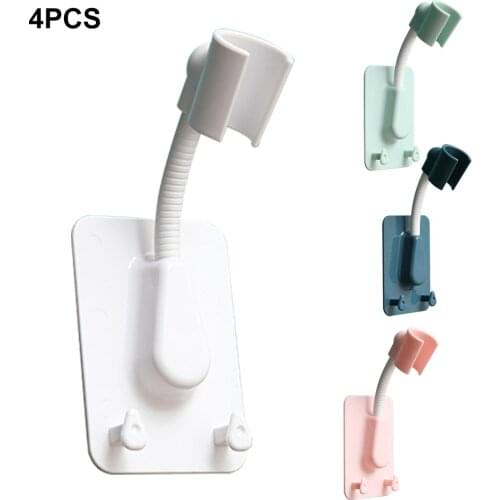 4pcs/set ABS Shower Head Holder With 2 Hooks Universal Self-adhesive 360 Degree Rotation Accessoires Spa Adjustable Wall Mounted