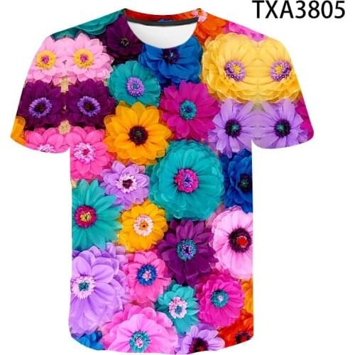 2020 New Flower 3D Printed T Shirts Casual Boy Girl Kids Fashion Streetwear Men Women Children Short Sleeve Tops Tee