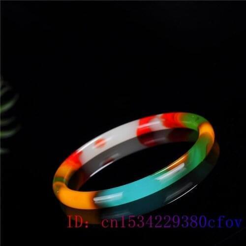 Chinese Jewelry Amulet Colour Jade Bangle Bracelet Charm Natural Gifts Jadeite Fashion Carved