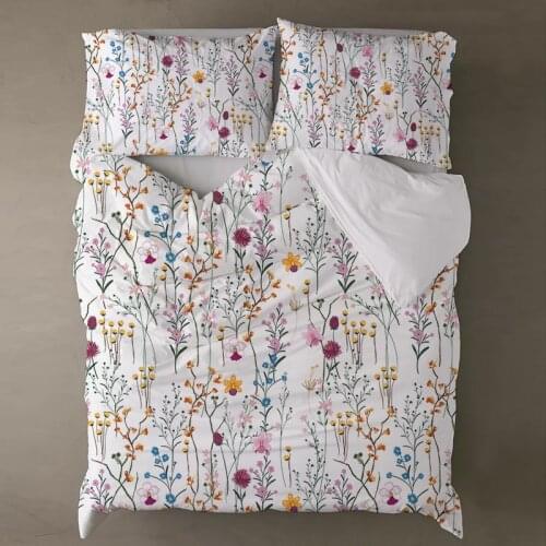 Nordic Flower Bedding Set Pink White Duvet Cover King Queen Double Quilt Cover Adult Child Bedclothes Comforter Cover 220x240