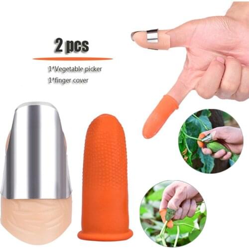 Index Finger Cover Harvesting Plant Tool Trim Stainless Steel Picking Separator Portable Vegetable Thumb Cutter Quick Garden