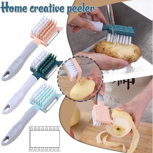 Kitchen Gadgets Peeler Multifunctional Peeler Vegetable Brush Bottle Opener Garlic Grinder Creative Potato Peeler #T2P