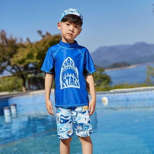 Boys/Girls Swimsuit Two Piece Short Sleeve Rash Guard Shirts Trunks Quick-Dry Bathing Suit Beachwear Sun Protection Surfing Suit