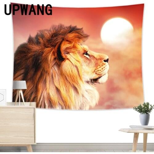 Lion Tapestry Wall Hanging Sandy Beach Picnic Rug Camping Tent Sleeping Pad Home Decor Bedspread Sheet Wall Cloth