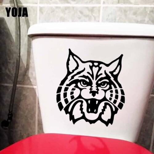 YOJA 21.2X23.3CM Wild Cat Toilet Decal Living Bedroom Home Wall Decal Decor T5-0250