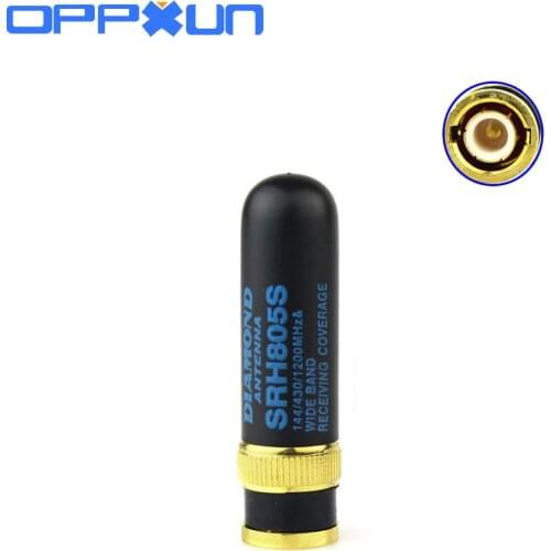 OPPXUN Mini SRH805S VHF UHF dual band handheld two way radio diamond antenna BNC connector For ICOM IC-V8 IC-V80 IC-V80E IC-V82