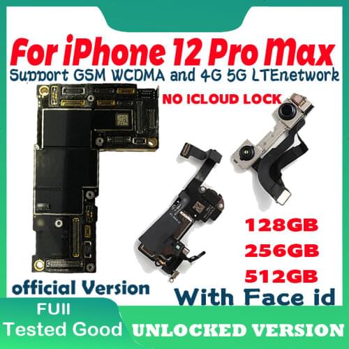 Support LTE 4G 5G Logicboard For iPhone X 12 PRO MAX Motherboard Unlocked For iPhone X 64GB 256GB MainBoard With Chips