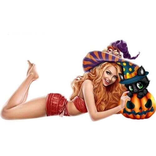 Sexy Pin-up Girl Hot Stuff Sticker Window Car Bumper Decal Funny JDM Car Stickers KK Vinyl Cover Scratches Waterproof PVC