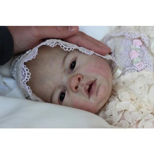Clearance Sale 19inch reborndoll kit Lovelyn Awake lifelike real touch unfished doll parts DIY fresh color