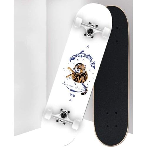 Skateboard 31" Complete Standard Skateboards Professional Complete Board Concave Skateboards Great for Kid Adults Youth,Tiger
