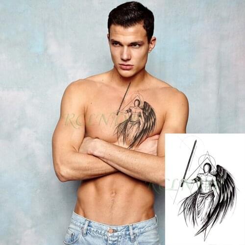 Waterproof Temporary Tattoo Sticker Geometric Patterns Eagle Wing Man Fake Tatto Flash Tatoo Back Leg Art for Women Men