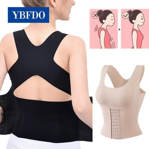 YBFDO 2021 New Non-marking ice silk Seamless Posture Corrector Push Up Bra Breathable Lift Up Hunchback Relief Support Chest