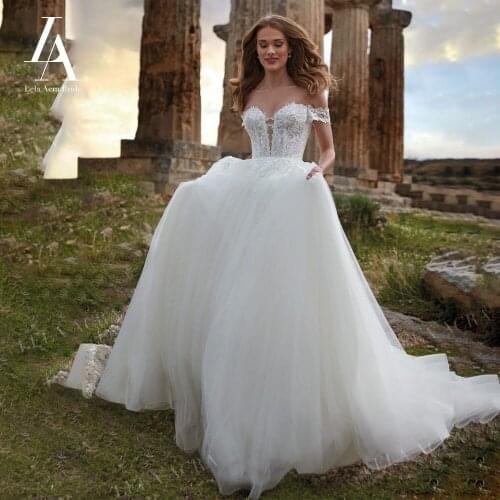LelaAcra Sweetheart Wedding Dress 2022 Backless Beading Court Train Plus Size Beach Princess Bride Gowns NE26 Vestido de Noiva