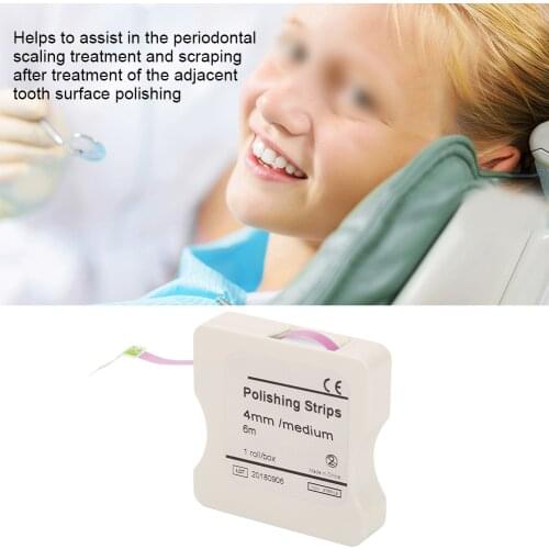 1Roll 4mm Roll Type Dental Coarse Fine Polishing Strip Composite Resin Tooth Interdental Sanding Grinding Dressing Teeth Tool