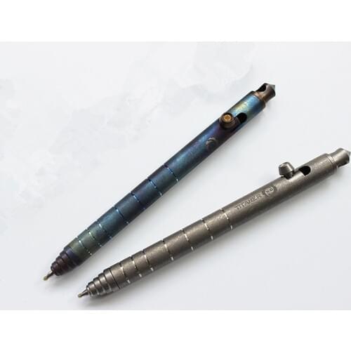 1PC Portable Titanium Alloy Bolt Defensive Pen Tactical Tungsten Alloy Attack Head Metal Signature Pen EDC Pocket Multi-tool