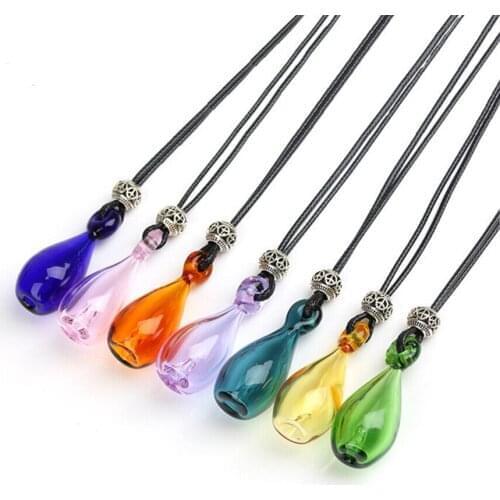 New Refillable Coloured Essential Oil Bottle Pendant Necklace drop pendant necklace Perfume bottle fashion 100pcs