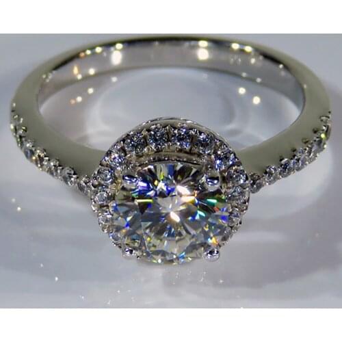 10K Au417 White Gold Women Ring Moissanite Diamonds 1 2 3 4 5 Carat Round Elegant Wedding Party Engagement Anniversary Ring