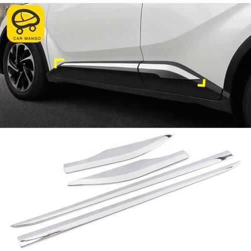 CarManGo Car Accessories Door Side Protector Sill Pad Trim Sticker Cover Frame Chrome Decoration for Toyota C-HR AX10 2016-2020