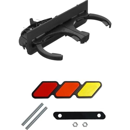 Black Rear Dual Drink Cup Holder For-BMW with Grill Badge Emblem Tri-Color, for Toyota