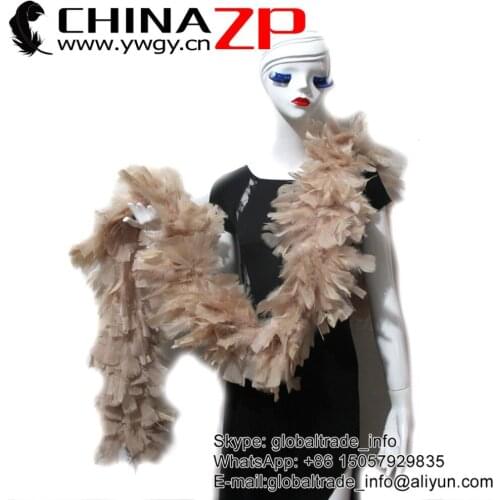 CHINAZP Feathers Beautiful Patterns Bleached Ivory 2 Yards 150 Gram Turkey Flat Boa Samba Costumes For Women