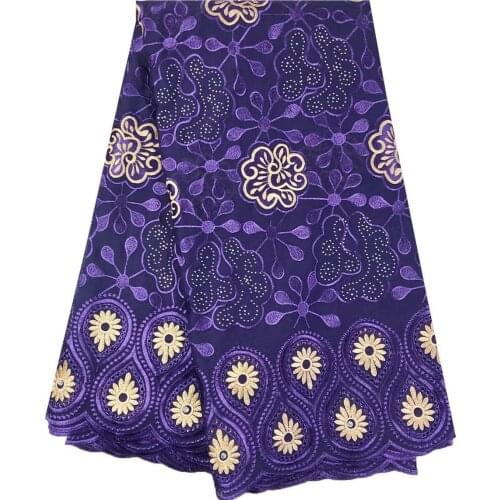 Pure Cotton Design Voile Lace In Switzerland African Dry Lace Fabric 2021 High Quality Nigerian For Wedding Purple YPL12233