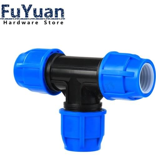 1PCS PP fittings three-way quick joint tap pipe fittings plastic water tube fittings adapter connector 20/25/32/40/50/63mm