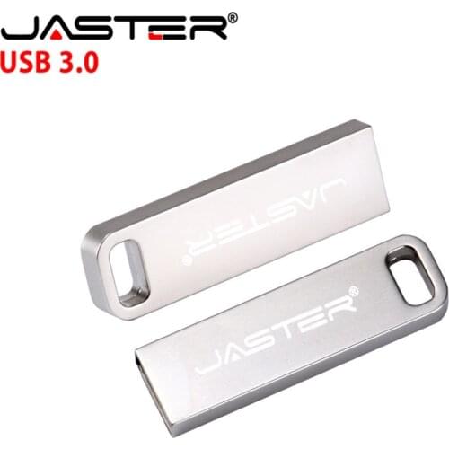 JASTER USB 3.0 Waterproof USB Flash Drive Metal Silver Pen Drive 4GB 16GB 32GB 64GB Pendrive Memory Stick u Disk custom logo