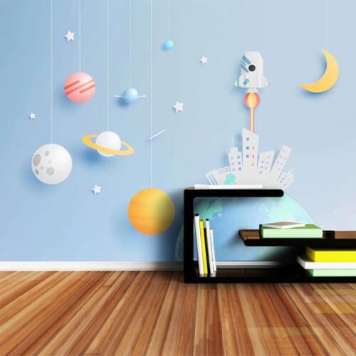 Cartoon Wallpapers Mural Rolls Walls Living Room Kids Wallpaper for Wall Paper Papers Home Decor Cute Bedroom Earth Background