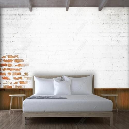 Milofi custom 3D wallpaper mural white brick wall living room bedroom background wall decoration painting wallpaper