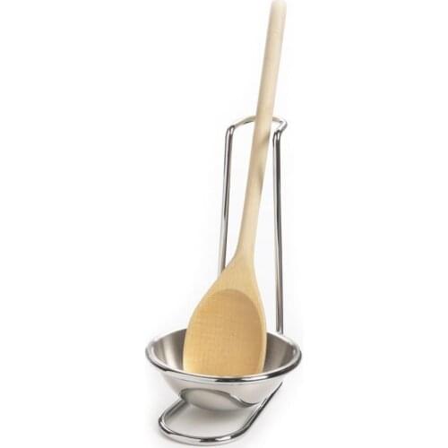 Stainless Steel Vertical Spoon Rest Lid Holder Kitchen Organizer Tools Cookware Accessories