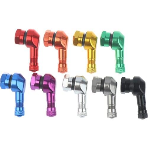 New 2 pcs Motorcycle Rim 90 Degree Angle Aluminum Alloy Valve Motorcycle Wheel Tire Tubeless Valve Stems For Rim Wheel Parts CNC