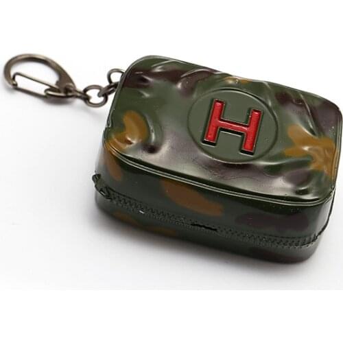 New PUBG Game Keychain First Aid Kit Treatment Box Metal Black Can Open Bag Key Chain Rings Portachiavi Porte Clef Men Jewelry
