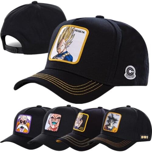 New Hot Hat Anime Super Vegeta Roles Cotton Baseball Cap High Quality Curved Brim Black Snapback Cap Gorras Casquette