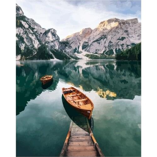 Landscape Animal DIY Cross Stitch Embroidery 11CT Kits Needlework Craft Set Cotton Thread Printed Canvas Home Decoration Sale