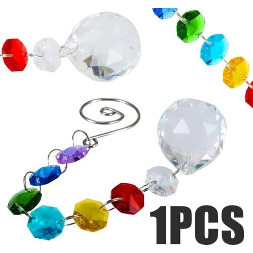 Clear Crystal Rainbow Prisms Hanging Pendant Lighting Ball Suncatcher Wedding Decor Gift For DIY Bead Curtain Hanging Ornament