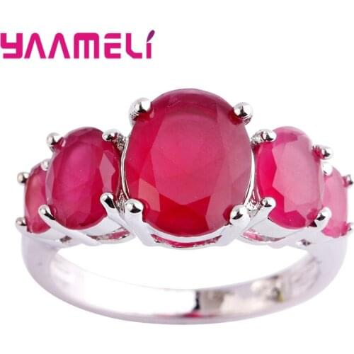 Luxury Female Girl Big Crystal CZ Stone Ring 925 Sterling Silver 9 Color Wedding Rings Promise Engagement Jewelry For Valentines