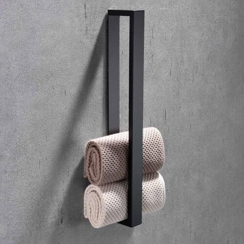 Stainless Steel Towel Rack Self-Adhesive Wall Mounted Bathroom Towel Organizer Shelf Household Free Punch Kitchen Facecloth Rack