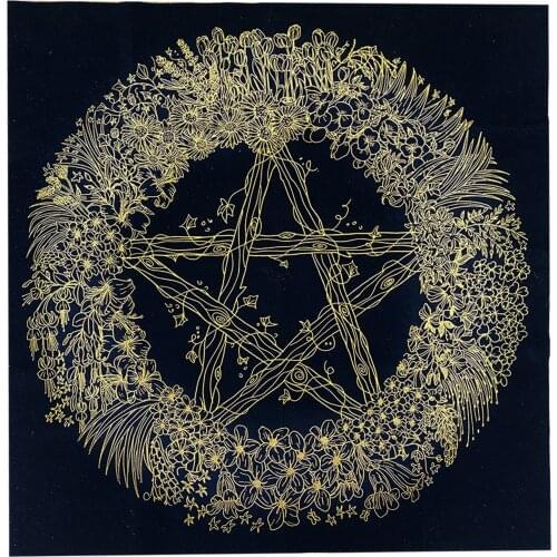 Whisper of Nature flower Divition Pentagram Velvet Tablecloth like-minded