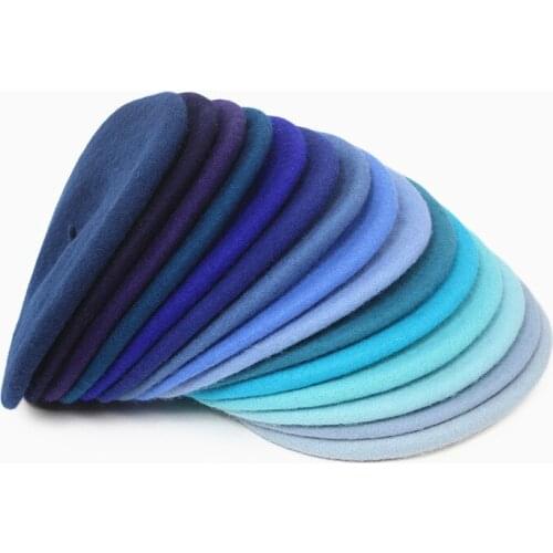 New winter 40 colors wool beret caps Women Ladies girl thick warm French artist Pumpkin hat Beanie Headwear